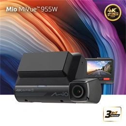 Mio MiVue 955W menetrögzítő kamera (2,7", 4K 2160P, 140° látószög, HDR, GPS, 3 tengelyes G-szenzor, microSD max. 256 GB,
