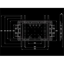 Multibrackets M Super Slim fali konzol (32-65", max. VESA 400x400, 40 kg, dönthető, forgatható, fekete)