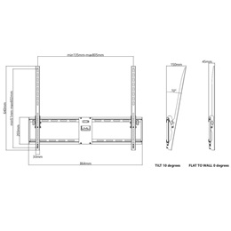 Multibrackets M Universal dönthető fali konzol (55-75", VESA 800x600, 75 kg, fekete)