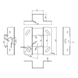 Multibrackets M Universal mennyezeti konzol (500-800 mm, max. 20 kg, fehér)