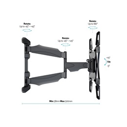 Multibrackets M VESA Flexarm Full Motion Single fali konzol (32"-50", VESA 400x400, max. 30 kg, fekete)