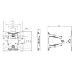 Multibrackets M VESA Flexarm Full Motion Single fali konzol (32"-50", VESA 400x400, max. 30 kg, fekete)
