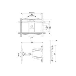 Multibrackets M VESA Flexarm XL Full Motion Dual fali konzol (40"-85", VESA 600x400, max. 45 kg, fekete)