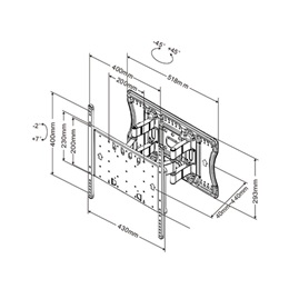 Multibrackets M VESA SuperSlim Tilt&Turn HD fali konzol (40-86", VESA 100x100-400x400, dönthető, 65 kg, fekete)