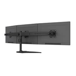 Multibrackets asztali monitorállvány, 3 képernyős rögzítőkar (15–24", VESA 75x75/100x100, dönthető, forgatható, fekete)