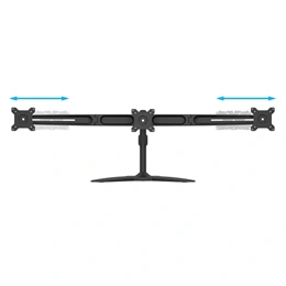 Multibrackets asztali monitorállvány, 3 képernyős rögzítőkar (15–24", VESA 75x75/100x100, dönthető, forgatható, fekete)
