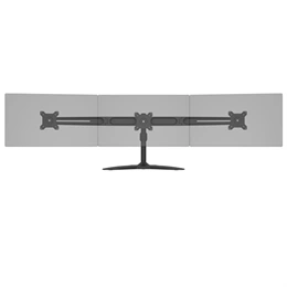 Multibrackets asztali monitorállvány, 3 képernyős rögzítőkar (15–24", VESA 75x75/100x100, dönthető, forgatható, fekete)