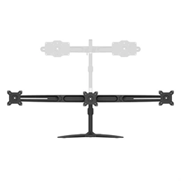 Multibrackets asztali monitorállvány, 3 képernyős rögzítőkar (15–24", VESA 75x75/100x100, dönthető, forgatható, fekete)