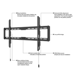 Multibrackets fix fali konzol (40-86", VESA: 200x200, 300x200, 300x300, 400x200, 400x300, 400x400, 600x300, 600x400, 70