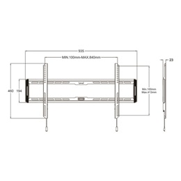 Multibrackets fix fali konzol (40-86", VESA: 200x200, 300x200, 300x300, 400x200, 400x300, 400x400, 600x300, 600x400, 70