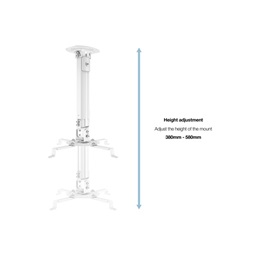 Multibrackets mennyezeti projektor konzol M Universal I (13,5 kg, 380-580 mm, fehér)