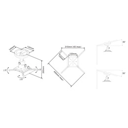 Multibrackets mennyezeti projektor konzol M Universal (állítható 600-1000 mm, max. 20 kg, fehér)