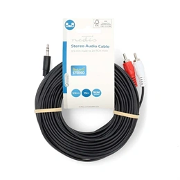 Nedis CAGL22200BK150 sztereó audiókábel (3,5 mm jack dugó - 2 x RCA dugó, 15 m)