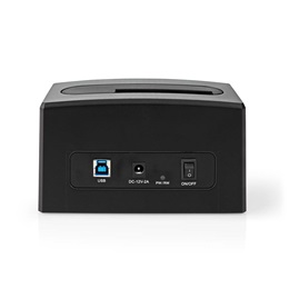 Nedis HDDUSB3210BK HDD/SSD dokkoló (egyrekeszes, 2,5"/3,5", SATA III, USB 3.2 Gen1, USB Type-A, fekete)