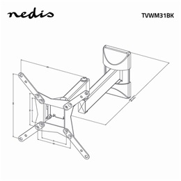 Nedis TVWM31BK fali monitor tartó konzol (10-32", dönthető, forgatható, VESA 75x75/100x100/200x100/200x200, faltáv 68-3