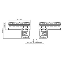 Nedis TVWM5065BK LCD TV/monitor fali tartó konzol (43-85", teherbírás 60 kg, faltáv 7,5 mm, VESA 400x200/400x400/600x40