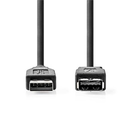 Nedis USB 3.2 toldó / hosszabbító kábel (USB-A dugó / USB-A aljzat, 5 Gbps, 3 m, fekete)