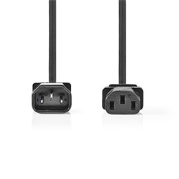 Nedis tápkábel (IEC-320-C14 / IEC-320-C13, 3 m, 3 x 1 mm2, fekete)
