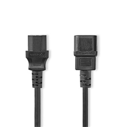 Nedis tápkábel (IEC-320-C14 / IEC-320-C13, 3 m, 3 x 1 mm2, fekete)