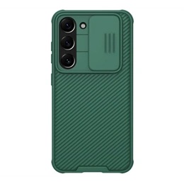 Nillkin CamShield Pro szilikon telefonvédő (ütésállóság, kameravédő, csíkos, sötétzöld)