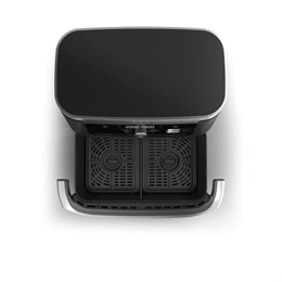 Ninja Foodi AF500EU forrólevegős sütő (10,4 L, 2470 W, 7 funkció, dupla fiókos, időzítő, fekete/szürke)
