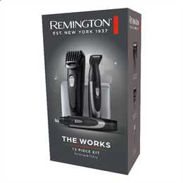 REMINGTON WORKS MB905 szakállvágó készlet, 6 részes, 9 hosszbeáll. (2–18 mm), precíziós trimmer, orr-/fülszőrnyíró, USB