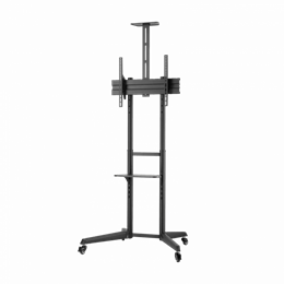 SBOX FS-401 gurulós konferencia állvány (32"-55", VESA 200x200-600x400, max. 50 kg, fekete)