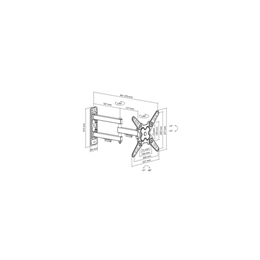 SBOX LCD-223-2 fali konzol (13"-43", 33-109 cm, dönthető, forgatható, VESA 200x200, 20 kg)