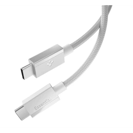 Spigen ESSENTIAL EB6015CC adatkábel (USB-C - USB-C, 60W, PD gyorstöltő, cipőfűző, 150cm, fehér)