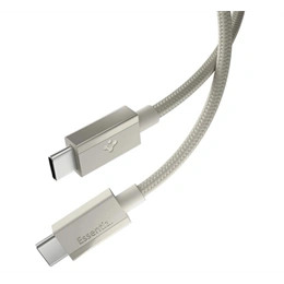 Spigen Essential EB6015CC adatkábel (type-c - type-c, 60W, PD gyorstöltő, cipőfűző, 150cm, titánium)