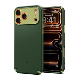 Spigen Nano Pop Hybrid szilikon telefonvédő (légpárnás sarok, kameravédő, MagSafe, sötétzöld)