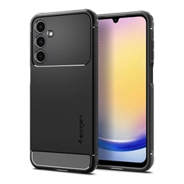 Spigen Rugged Armor szilikon telefonvédő (ütésállóság, légpárnás sarok, karbon minta, fekete)