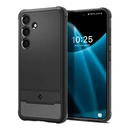 Spigen Rugged Armor szilikon telefonvédő (ütésállóság, légpárnás sarok, karbon minta, fekete)