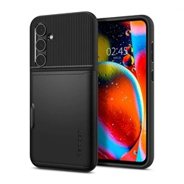 Spigen Slim Armor CS szilikon telefonvédő (műanyag hátlap, kártyatartó, ütésállóság, légpárnás sarok, fekete)