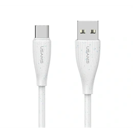 USAMS Green Series adatkábel (USB - Type-C, 18W, 3A, gyorstöltő, 100cm, fehér)