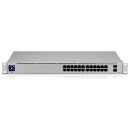 Ubiquiti USW-24 Switch (24x1GbE RJ45, 2x1GbE SFP, rack 1U, menedzselhető)