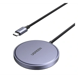 Ugreen W703 asztali töltő (15W, vezeték nélküli, mágneses, QI2, 150cm, fekete)