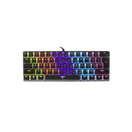 White Shark ASHIKO GK-2202-2/B/BL-US billentyűzet (angol, USB, mechanikus, 61 billentyűs, kék switch, fekete)