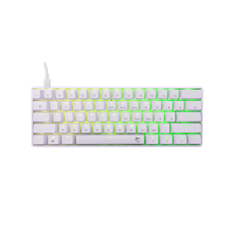 White Shark SHINOBI-2 billentyűzet (61, mechanikus, barna kapcsolók, hot-swap, RGB, vezetékes, angol, fehér)