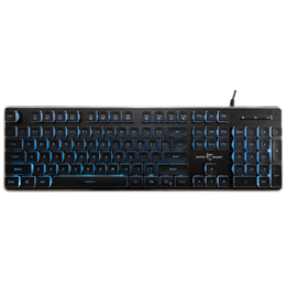 White Shark Tachi-B GK-003141B-US vezetékes membrán gamer billentyűzet (angol, 104 gomb, kék világítás, USB 2.0, fekete)