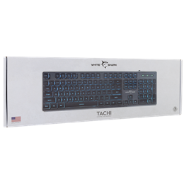 White Shark Tachi-B GK-003141B-US vezetékes membrán gamer billentyűzet (angol, 104 gomb, kék világítás, USB 2.0, fekete)