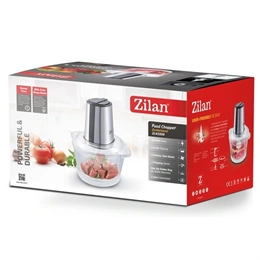 Zilan ZLN3888 elektromos aprítógép (1,6 L, 300 W, üvegedény, dupla kés, kivehető alkatrészek, ezüst)