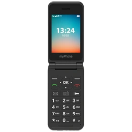 myPhone FLIP LTE mobiltelefon (2,8", TFT, 320×240, 1000 mAh, microSD, USB-C, Dual SIM, fekete)