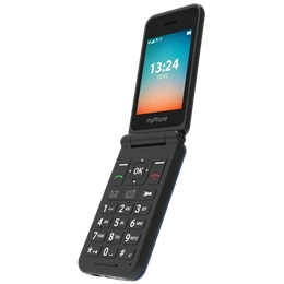 myPhone FLIP LTE mobiltelefon (2,8", TFT, 320×240, 1000 mAh, microSD, USB-C, Dual SIM, fekete)